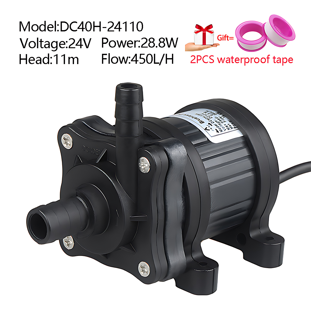 Kleine, leise, wassergekühlte Temperatur-Umwälzpumpe, DC 12/24 V Durchfluss: 360/450 L/H, bürstenloser Motor, Amphibien-Tauchpumpe: 4,5 V