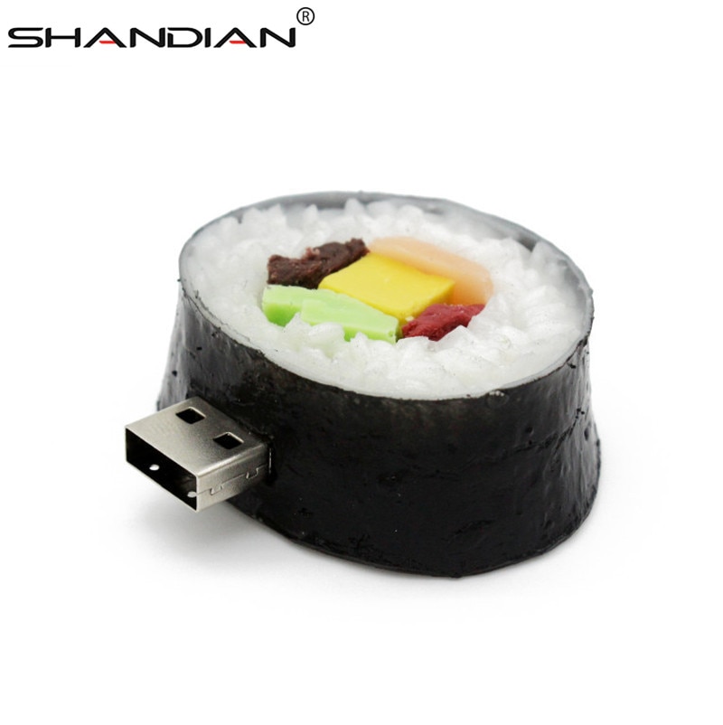 SHANDIAN alimentos usb flash drive hamburguesa sushi sandía pendrive 4gb 16gb 32gb 32gb de memoria de disco u Juguetes