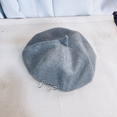 13 Color Ins Tumblr Hipster Rivet Hole & Patchwork Metal Buckle Circle Party/Club/Travel Harujuku Beret Hat: AS PHOTO 3