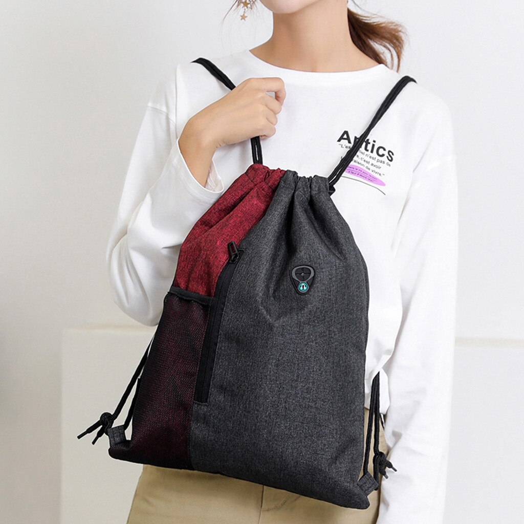 Lichtgewicht Packable Rugzak Mode Toevallige Unisex Bundel Touw Sport Rugzak Schooltassen Reizen Strand Tassen Voor Mannen Vrouwen Blauw