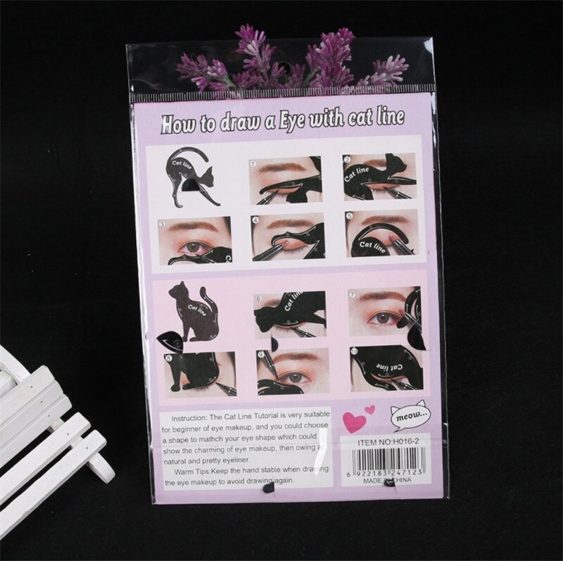 Carte de maquillage pour les yeux de chat, modèle multifonctionnel pour application d&#39;ombre à paupières, outil de maquillage, 1 pièce