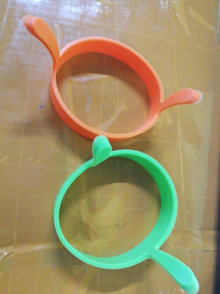 Moules à crêpes en Silicone, anneaux d'œufs ronds, antiadhésifs avec poignées, pour la friture, , 1 pièce,: Default Title