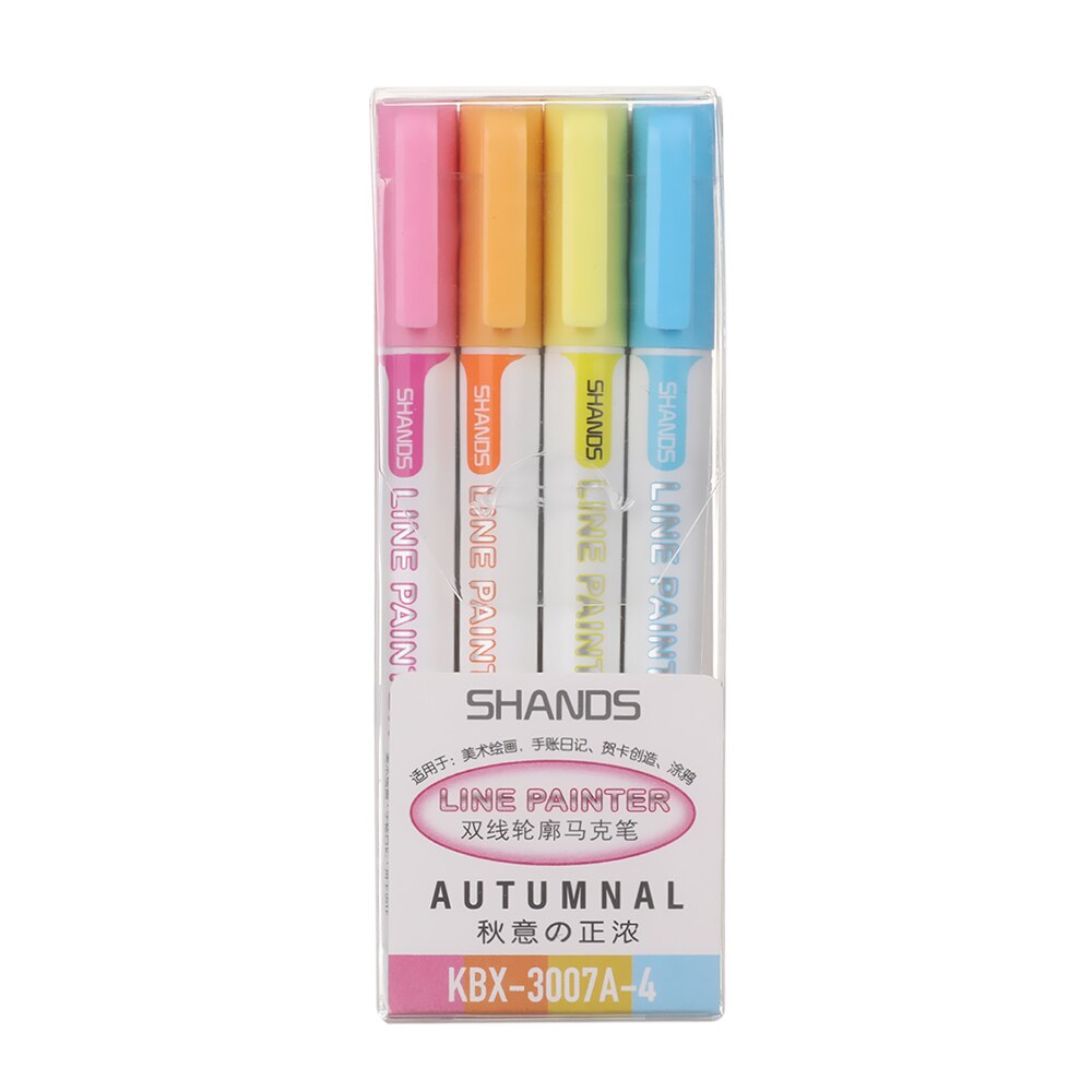 Double Line Outline Metallic Markers Magic Shimmer Paint Pens for Kids Adults Drawing Marker Pen Art Painting Learning Supplies: A 4pcs