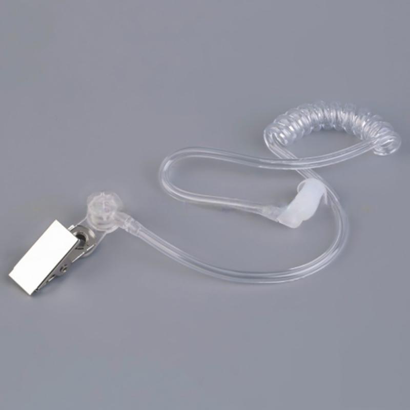Ersatz Transparente Spule Akustische Luftschlauch Ohrstöpsel Mit Metall Clip Für Zwei-Wege Radio Walkie Talkie Ohrhörer Headset
