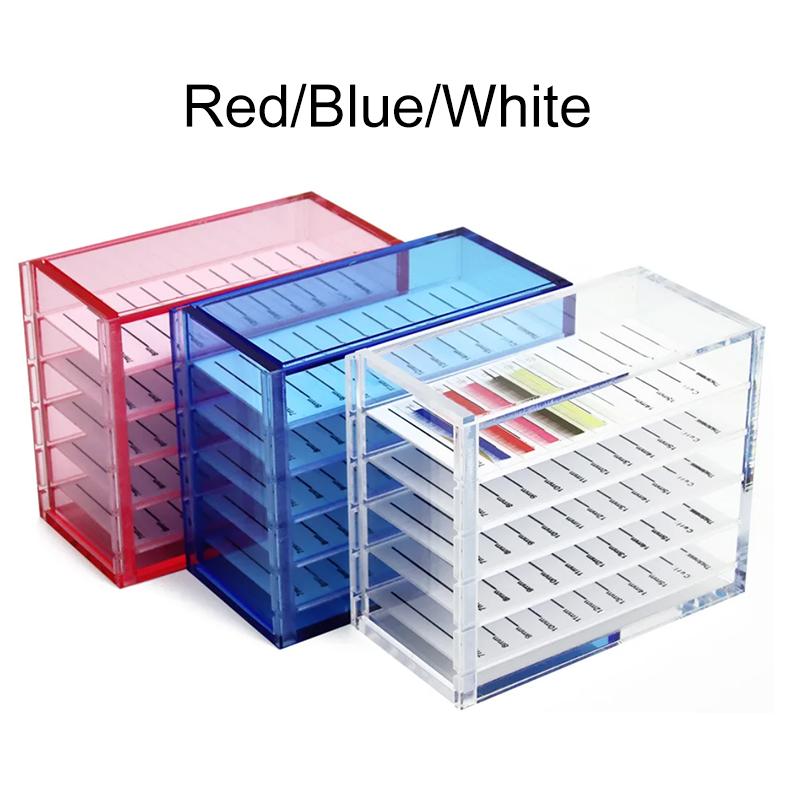 Caja de almacenamiento de extensiones de pestañas, paleta acrílica de 5 capas, organizador de pestañas, soporte de exhibición, suministros de herramientas de maquillaje, 1 Uds.