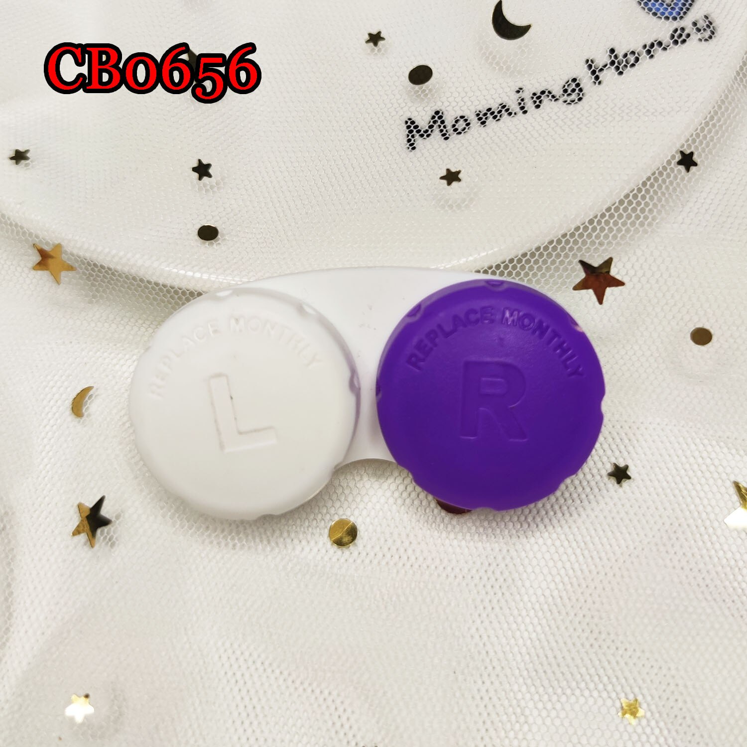 Candy Color Contact Lens Case Pocket Box Convenient Travel Box for Lenses Container CB0656: Purple