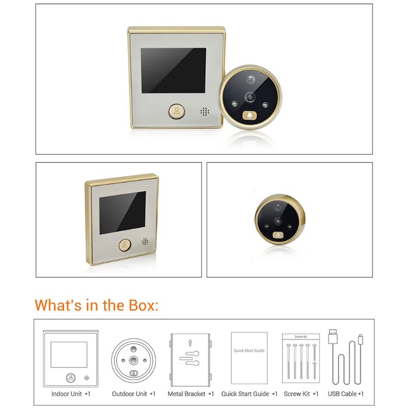 4.3 inch lcd  c07 digitale deurspion nachtzicht bewegingsdetectie deurbel  l9cc