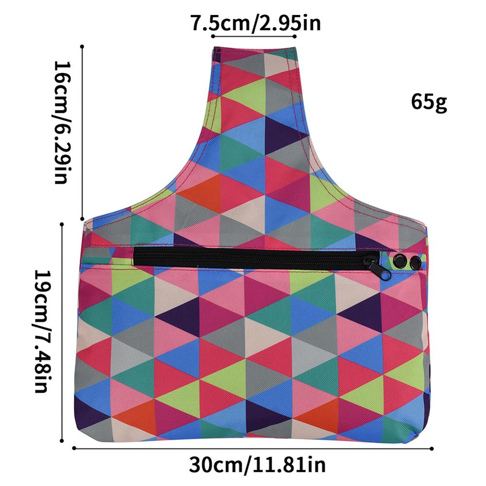 Bolsa de almacenamiento de punto de Cruz con bordado de textura clásica, ganchos de ganchillo, soporte organizador de hilo, bolsa de ganchillo duradera multifuncional: 07