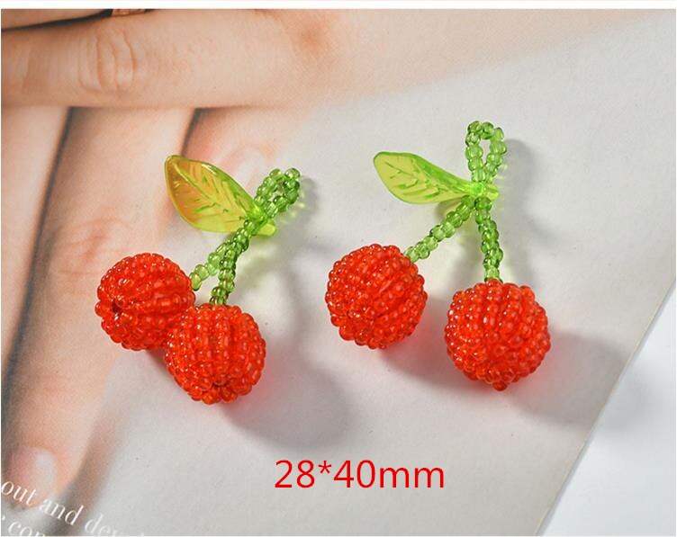 Cute red strawberry/Cherry shape 20pcs/lot handmade 3D floating lock charms diy jewelry earrings accessory: 1