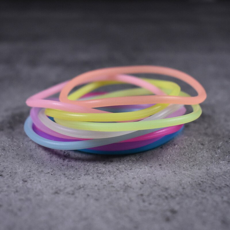 10pcs braccialetti fluorescenti di bagliore notturno in Silicone gommoso per le donne ragazze braccialetto di gomma braccialetto elastico Hairband Scrunchie regali