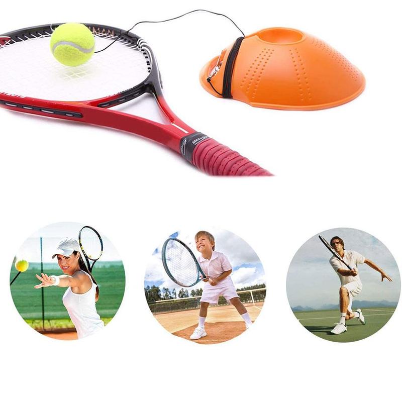 Single tennis training device base + rubber band ball convenient self-timer server practice set U1U5