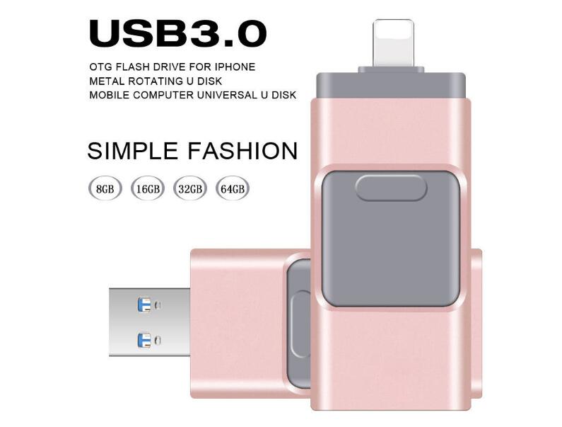 Memoria de 128GB para iPhone 6 6s Plus 5 5S ipad Pen drive HD tarjeta de memoria móvil OTG Micro USB Flash Drive 16GB 32GB 64GB