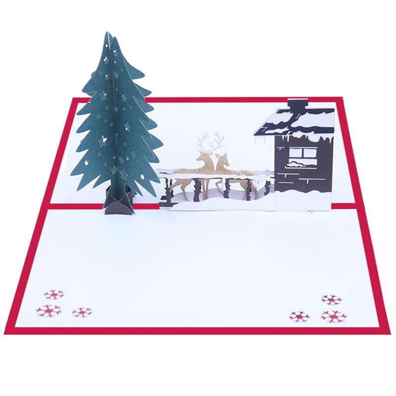 Christmas 3D Cards Pop Up Greeting Cards for Xmas Year Greeting Cards Paper Craft Merry Christmas Cards: 8