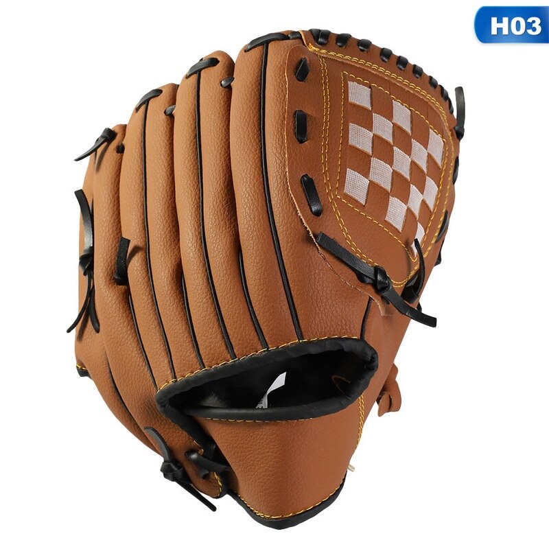 Guantes de béisbol para deportes al aire libre, equipo de práctica de Softball, tamaño 11,5 pulgadas, mano izquierda para adultos, hombre, mujer, tren para niños: Marrón