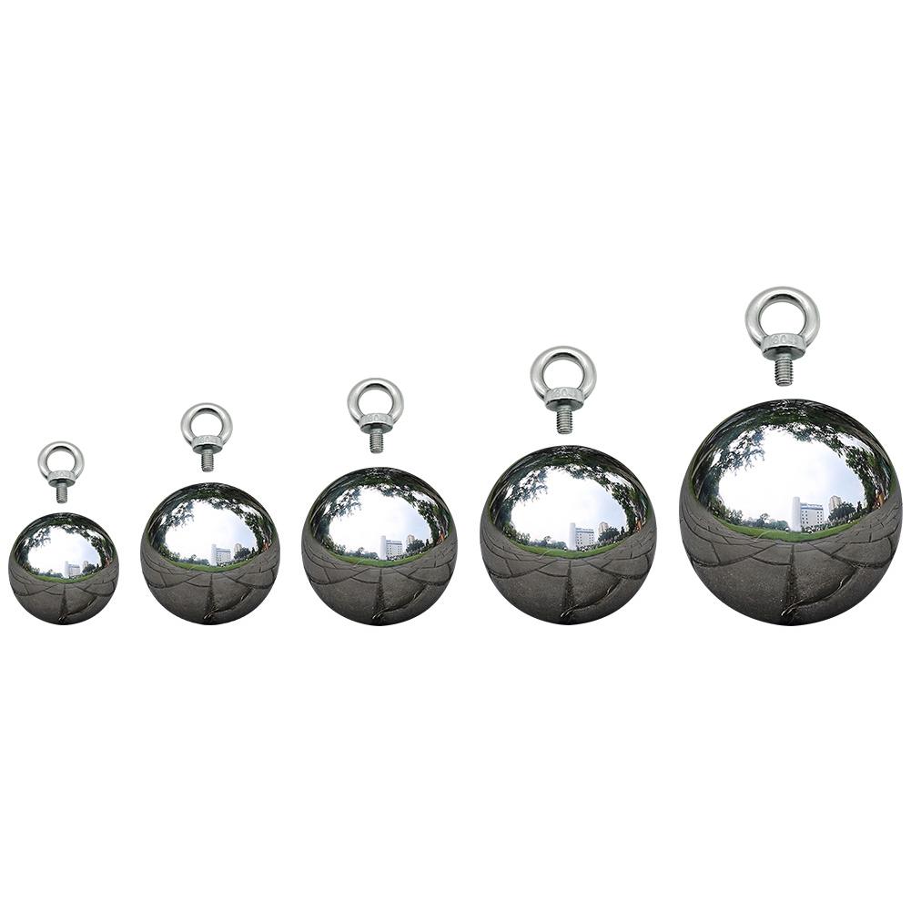 Boule creuse de décoration de jardin en acier inoxydable 300, de 100 à 304mm, boule creuse de Rivet avec boule de miroir M6 en acier inoxydable