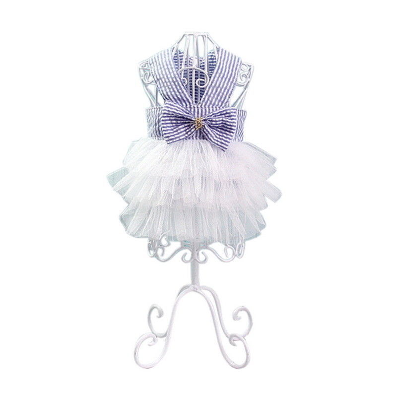 Swan Ballet Printing Warm Hond Roze En Witte Kleur Rok Voor Pet Katoen Gewatteerde Hond Dikkere Kleren Huisdieren: Blauw / XS