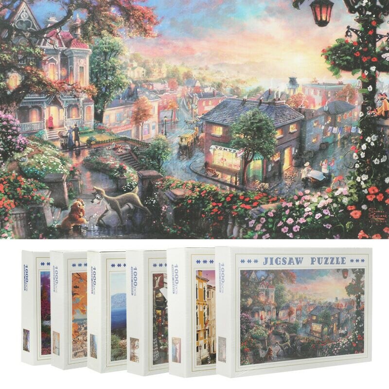 Landscape Jigsaw Puzzle with Picture Puzzle 1000 Pcs Mini Paper Assembly Puzzle Toys for Adults Children Educational Games Toys