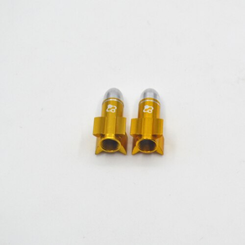 2Pcs/ Set Fouriers Bicycle valve cap VL-PE006 Bike Both USA & Presta valve cap Alloy 6061-T6 Bike valve cap Accessories: gold