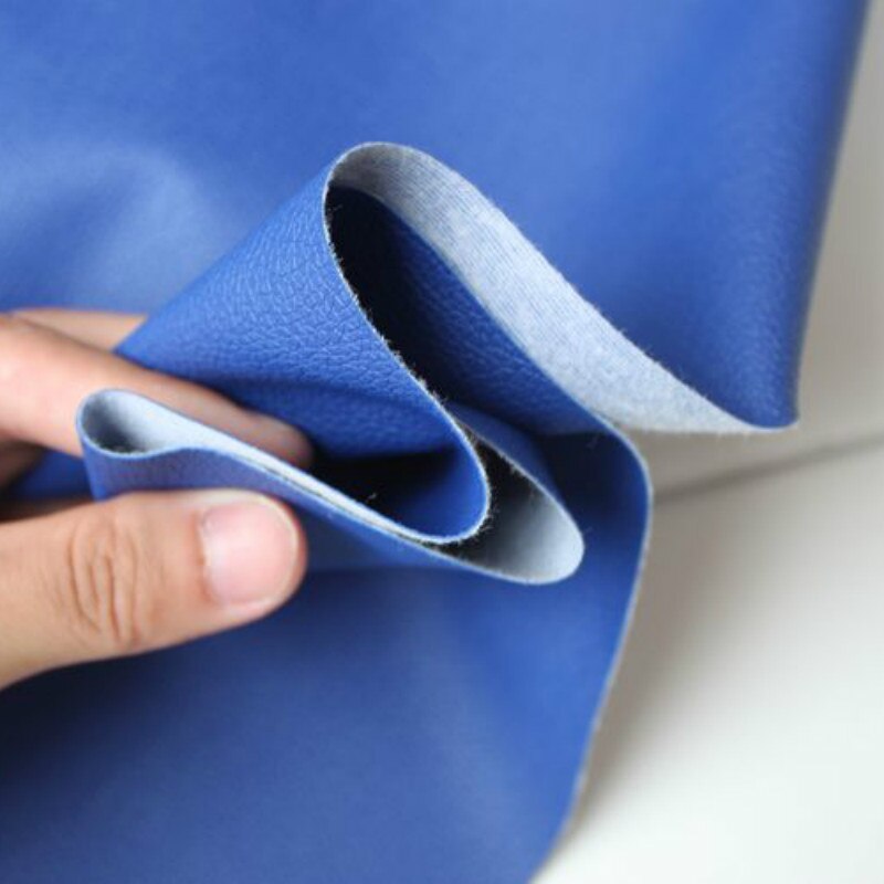 Gedrukt Faux Kunstmatige Synthetische PU Leer Stof Royal Blue Synthetisch Leer Stof DIY Naaien Patchwork Bekleding Materiaal