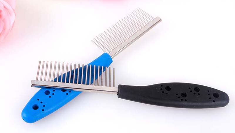 Roestvrijstalen Hond Kam voor Honden Katten Ontharing enkele Rij Rechte Kam Puppy Haar Grooming Tool Pet Producten