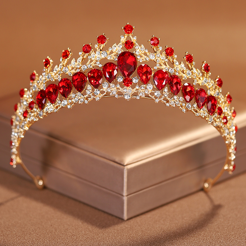Itacazzo bridal headwear crown, classic red - ColourTiras suitable for women's weddings and birthday parties