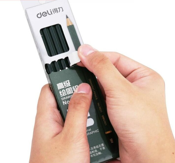 Deli Dibujo Profesiona Potlood Voor Schetsen Schilderen 9B Lood Kern Potlood School En Kantoor Professionele Tekening Potlood 12 Pcs