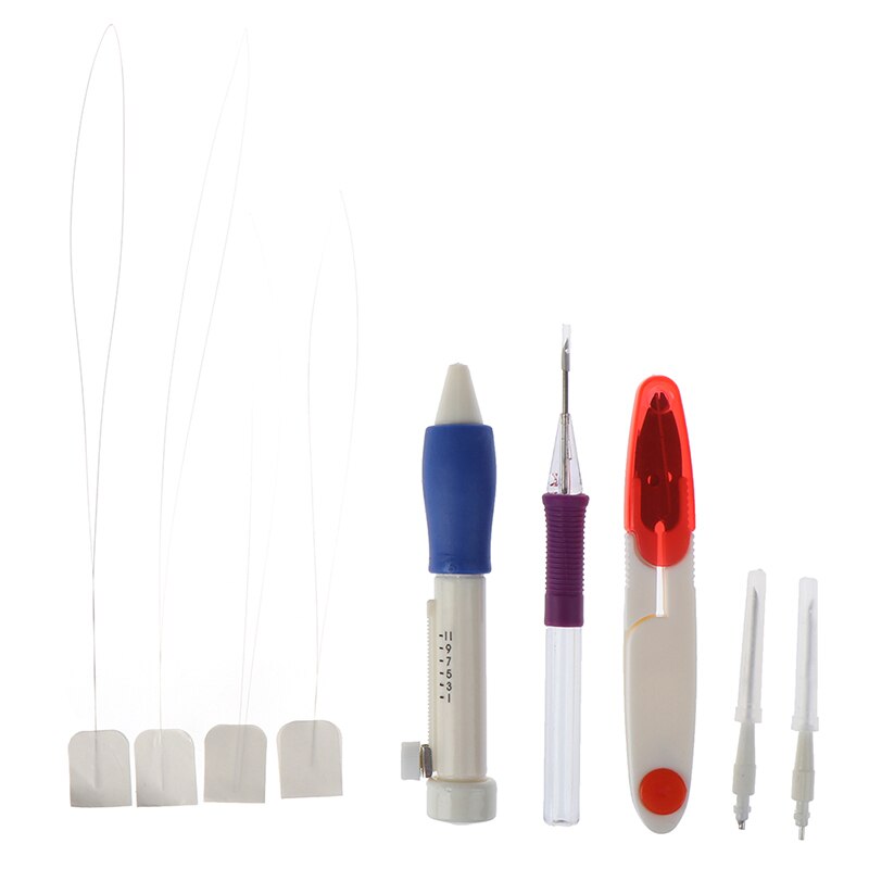 Broderi startpaket full uppsättning magiska broderi penna punch nål bågar trådar sömnad punch pen set hantverk också