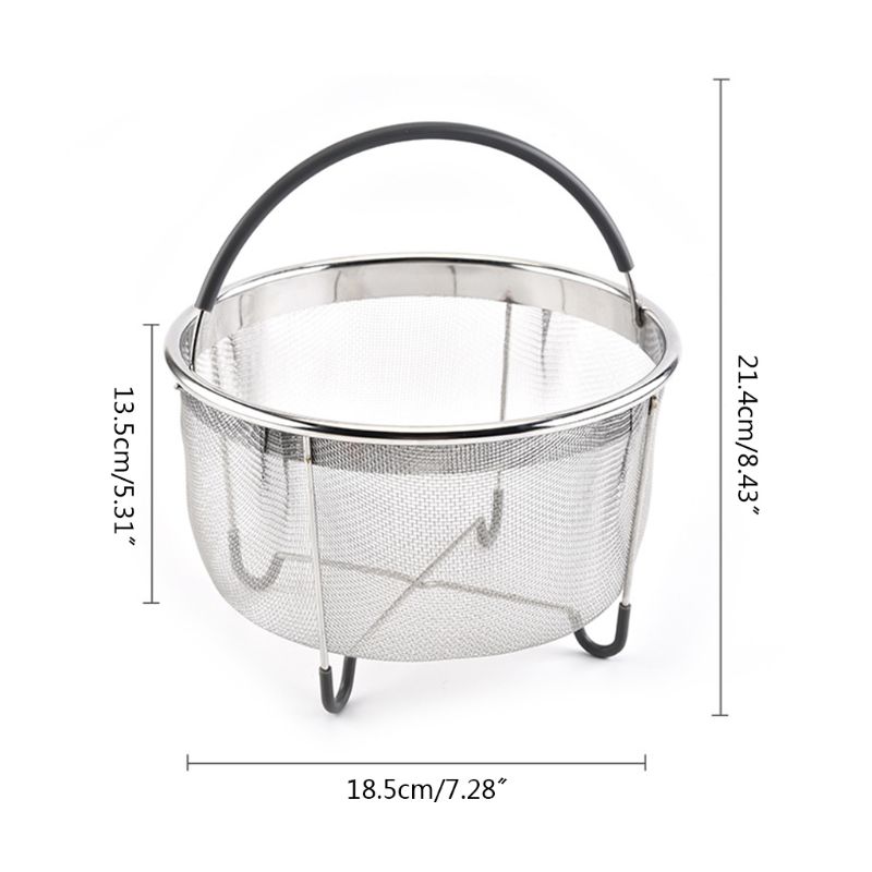 Panier vapeur Pot instantané 304 acier inoxydable panier vapeur crépine avec poignée
