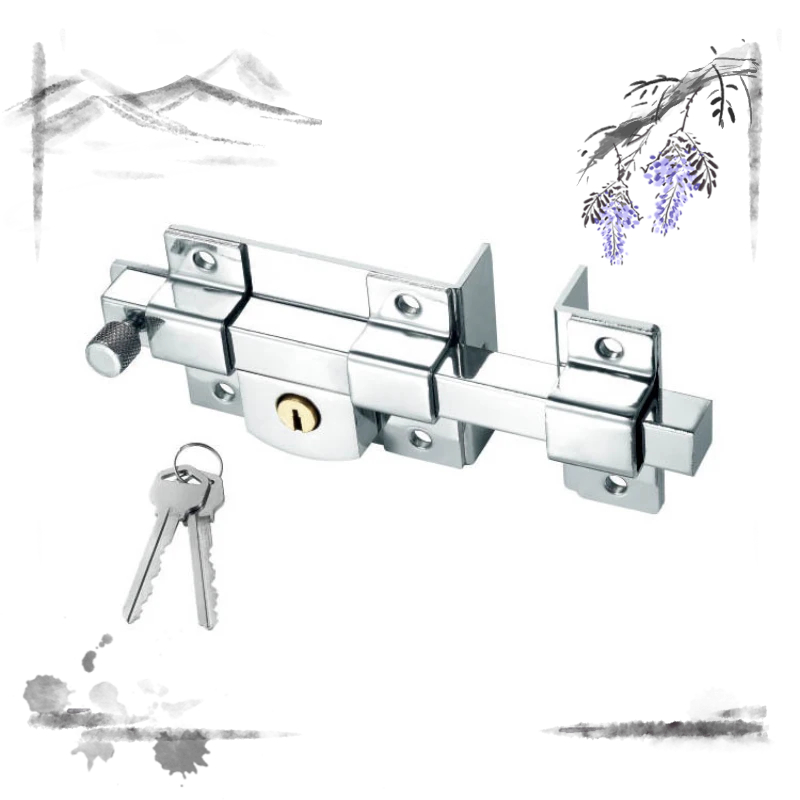Boulon de porte en bois antivol, serrure externe à l'ancienne, clé croisée, ouverture droite des magasins, clôture de jardin, rap-duty