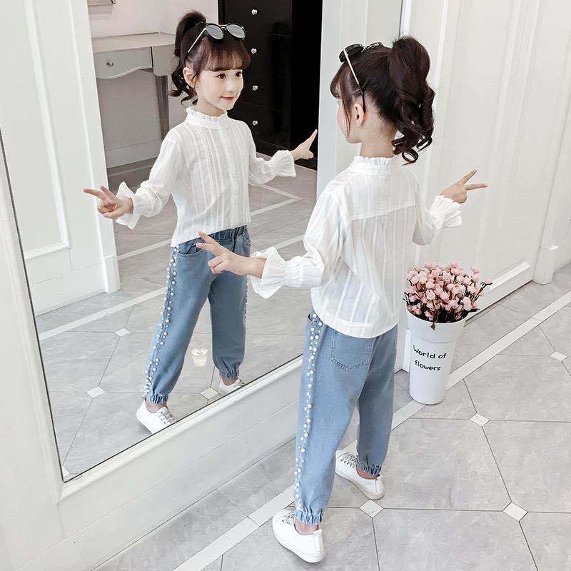 Mädchen Weiße Bluse freundlicher Dünne Sonnenschutz Hemden Langarm Kleidung Sommer freundlicher Mädchen Moskito Shirt Kleidung T59