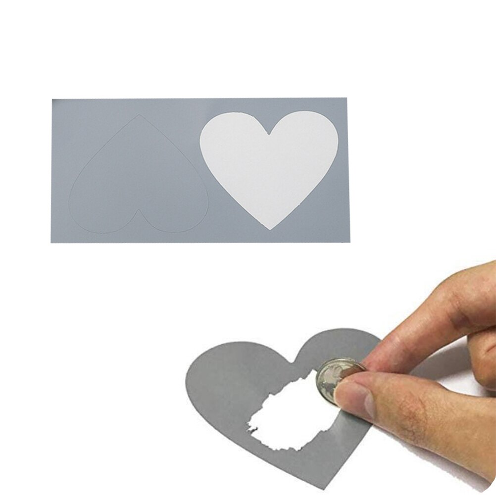 Corazón rasca pegatinas amor corazón rasca etiquetas para tarjeta de felicitación mensaje postal carta para decoraciones de boda