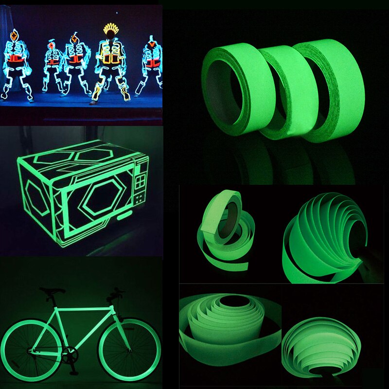 1pc lichtgevende tapes zelfklevend lichtgevend in het donker veiligheidspodium huisdecoraties waarschuwingstape vloerschakelaar muur noodsticker