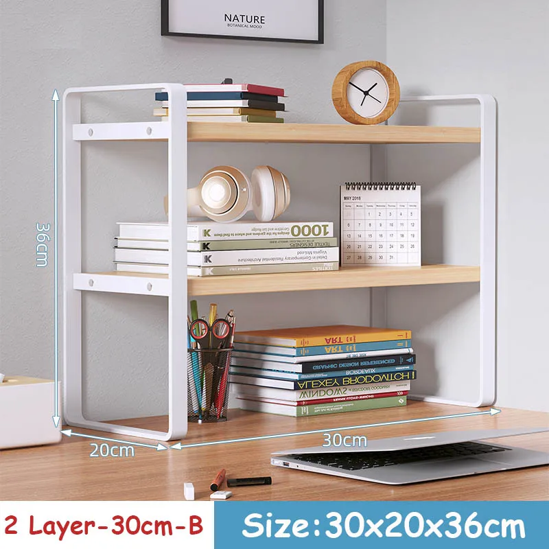 30/40 cm Schreibtisch Bücherregal Stahl Holz Schreibtisch verwöhnen mehrschichtig Kosmetik Lagerung Gestell Haushalt Schlafsaal Büro Schreibtisch Organisatoren: Olive