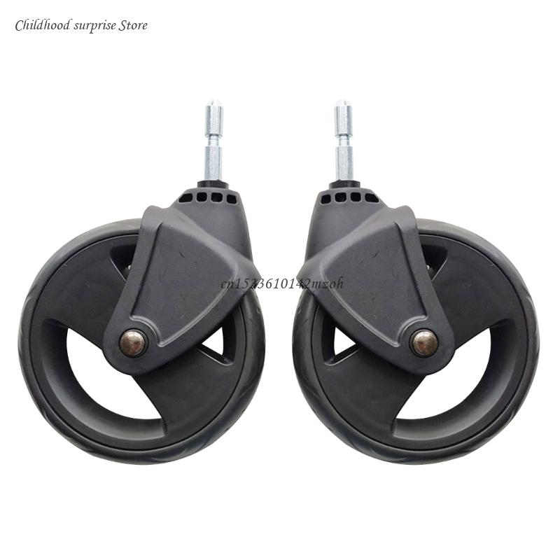 Rodas carrinho bebê rodas dianteiras traseiras acessórios carrinho bebê universal rodas plástico para carrinho: Branco