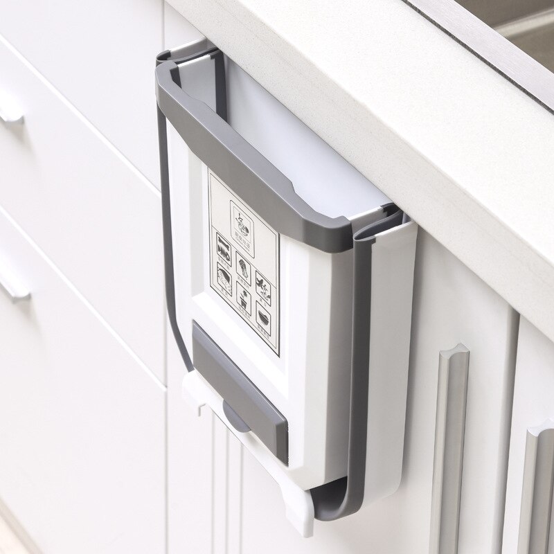 Trash Can Kitchen Wall-mounted Folding Trash Can Car Recycle Bin Trash Bin Dustbin Garbage Rubbish Bin Garbage Can Waste Bin 8L