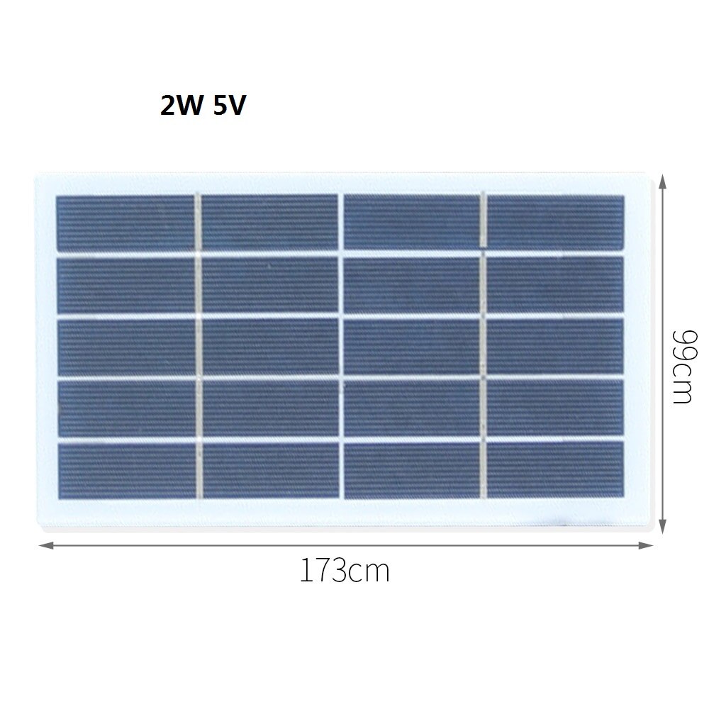 Cewaal – Mini panneau solaire 5V, bricolage, pour batterie, chargeur de téléphone Portable, 1.5W 2W 2.5W 3W 4W 4.2W 5W: 2W 5V