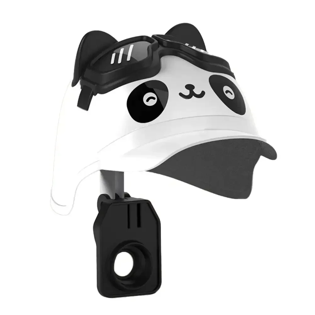 Dessin animé petit casque cavalier moto support pour téléphone portable et vélo électrique Navigation support pour téléphone pare-soleil étanche: Argent