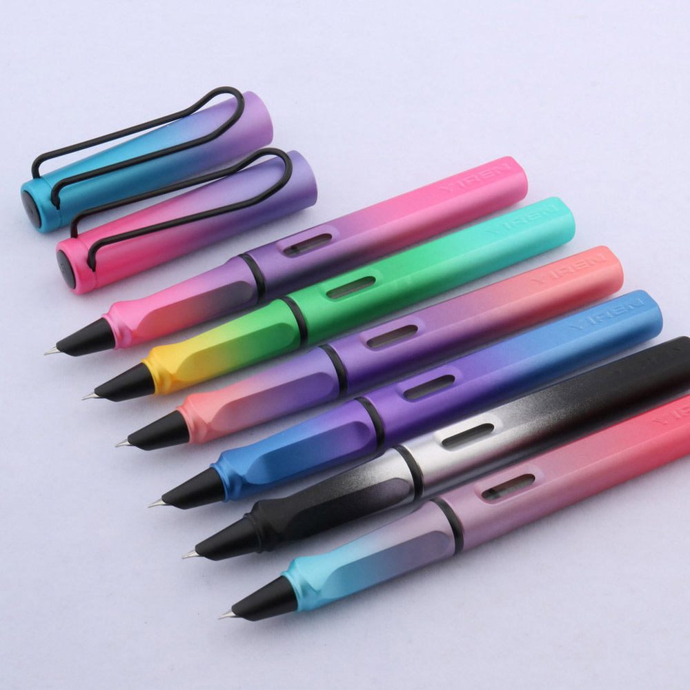 ¡Novedad de ! Pluma estilográfica de lujo de 0,38mm con degradado, material Rosa esmerilado para negocios, oficina y escuela, plumas de tinta de escritura