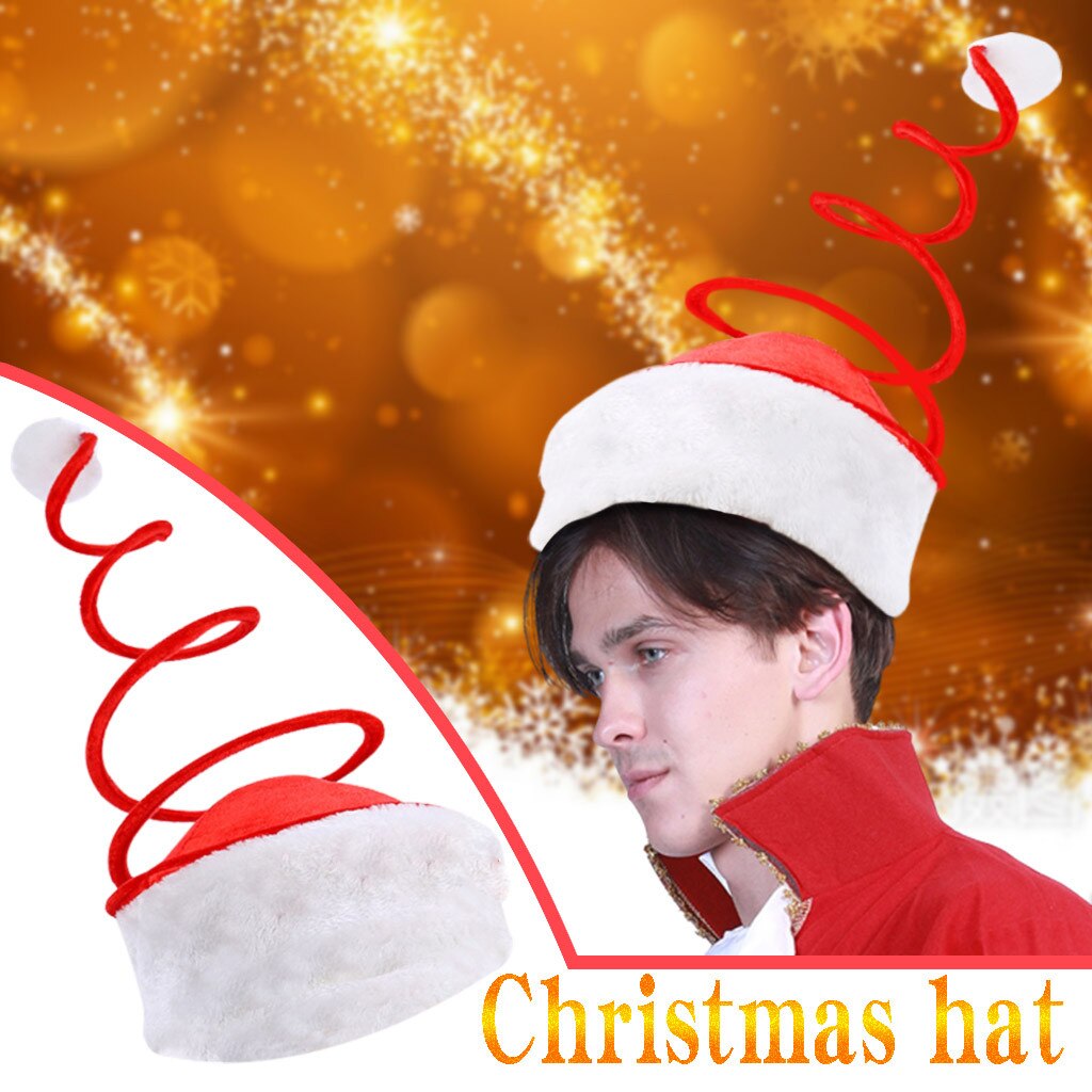 Christmas Hat Children's Adult Hat Spring Elves Cap Funny Party Christmas Costume Red Striped Snowball Decoration