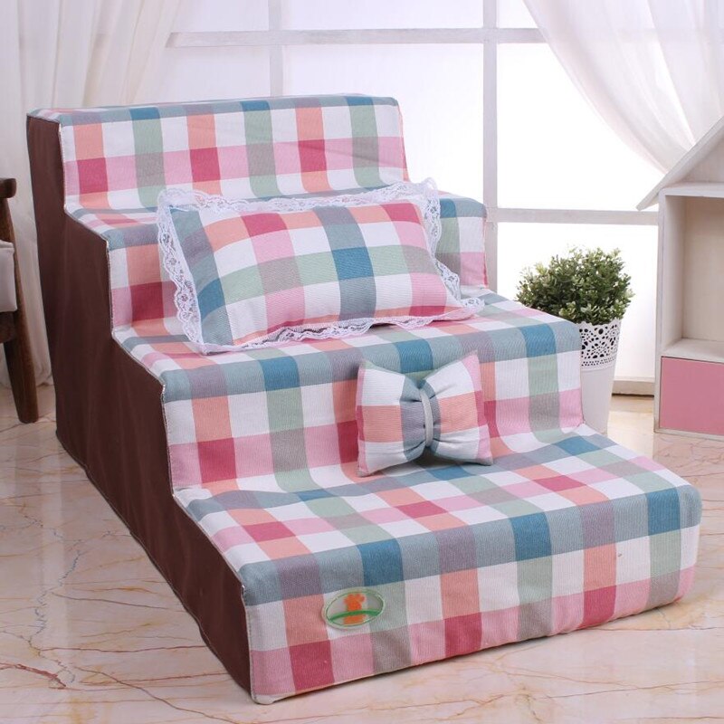 Pet Small Dog Sofa Pet Dog Cushion Teddy Stair Step Removable Wash Up The Bed Ladder Four-layer Dog Ladder Pet Stair Steps
