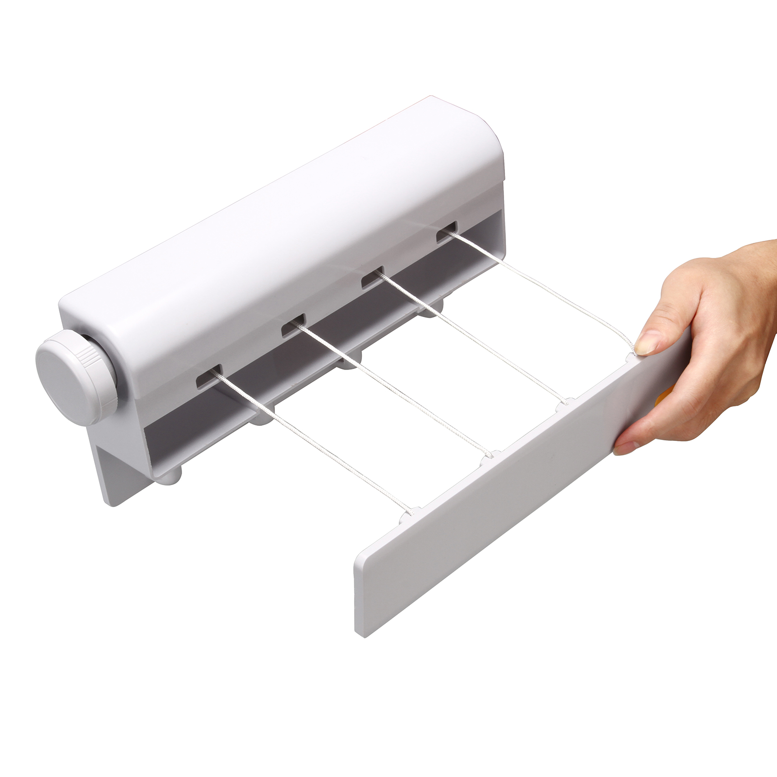4-Lines Clothesline Retractable Clothes Horse Wall-Mounted Clothes Dryer Automatic Washing Line Laundry Drying Rack