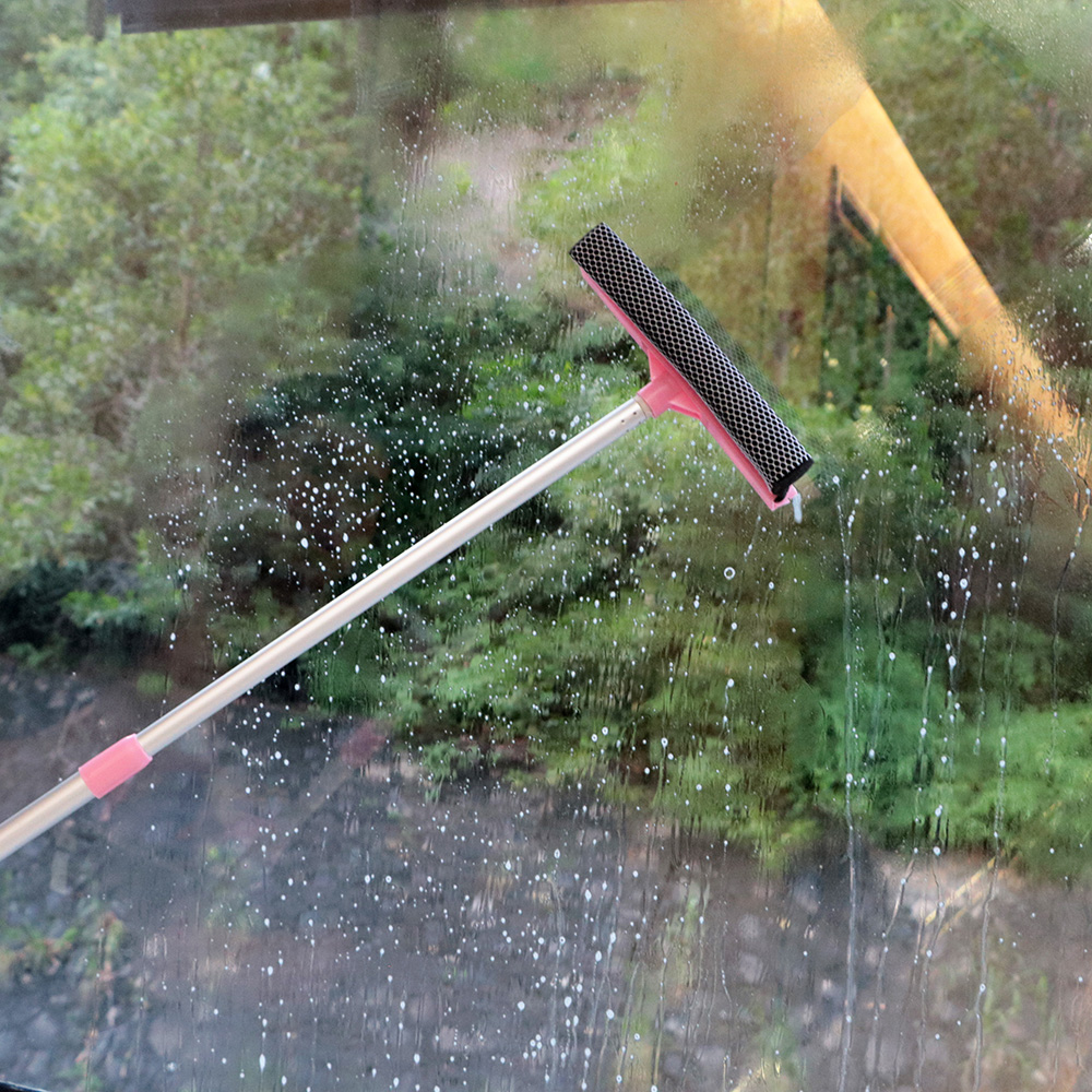 Window Cleaning Brush Glass Wiper for Bathroom Mirror Adjustable Long Handle Window Cleaner Squeegee Wiper Home Cleaning Tools