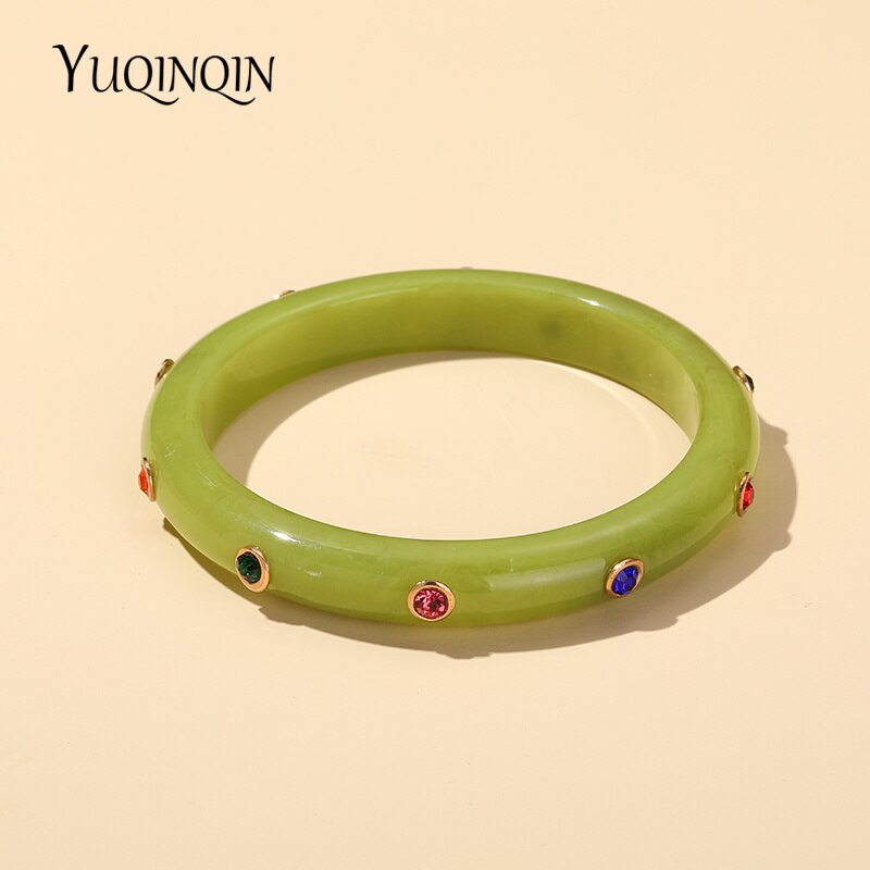 Pulseras de abalorios coloridos de Desinger para mujer, brazalete indio grande de lujo, joyería de de cristal,