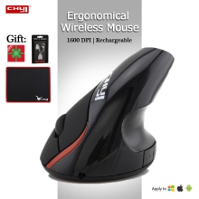 5d 1600 vertikale kabellose maus, ergonomisch, wiederaufladbar, usb typ-c, handgelenkschonend, für laptop, pc, macbook, bürogebrauch