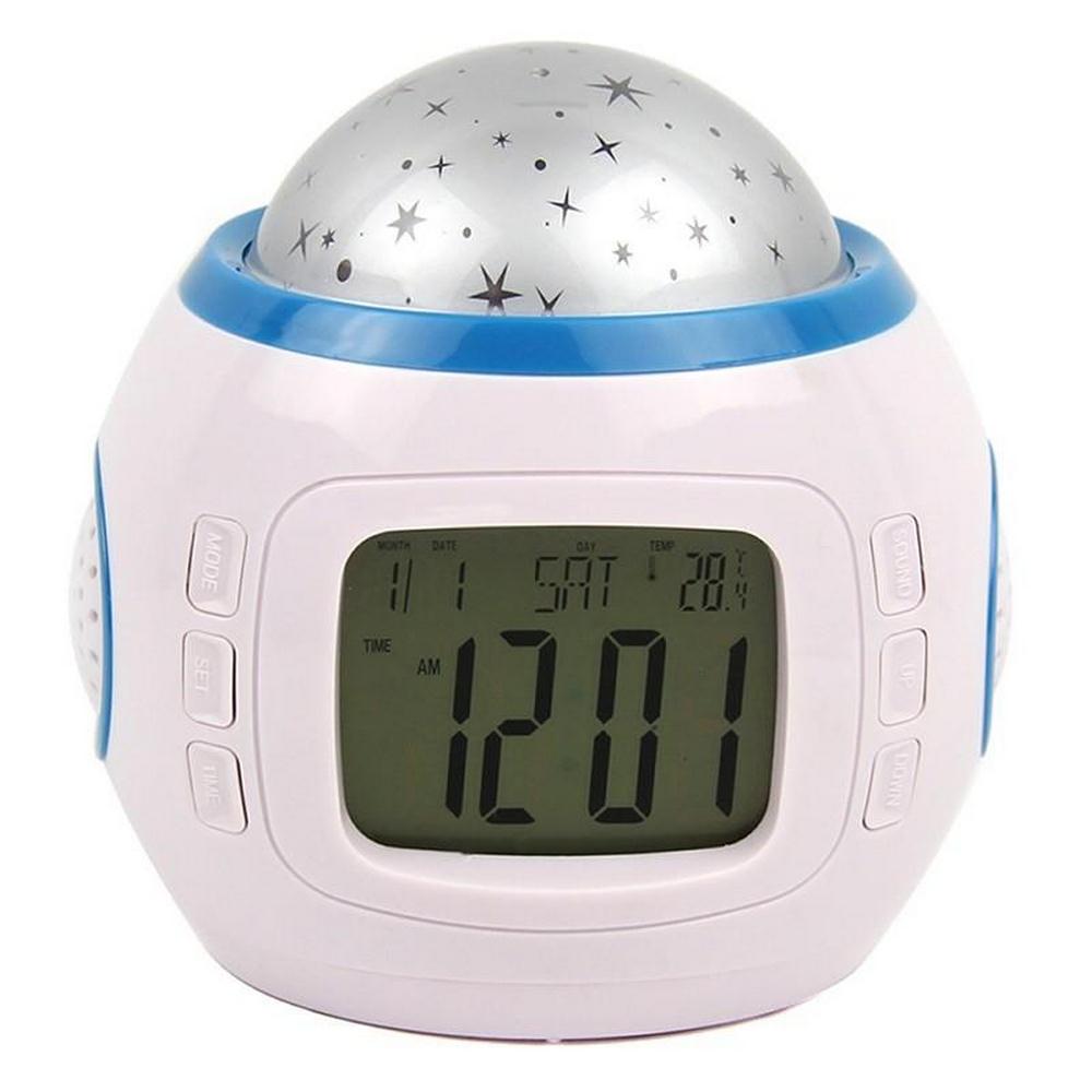 Kerst Wekker Kleurrijke Projectie Star Sky Night Light Led Magic Digitale Projectie Starry Wekker Tijd Xmas: Default Title