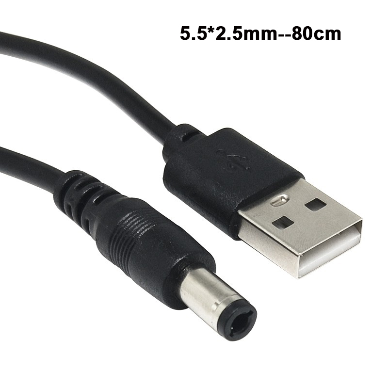 USB naar DC oplaadkabel 5,5*2,1mm / 5,5*2,5 koperen kern voedingskabel DC005 conversiekabel 5V DC oplaadkabel: Oranje