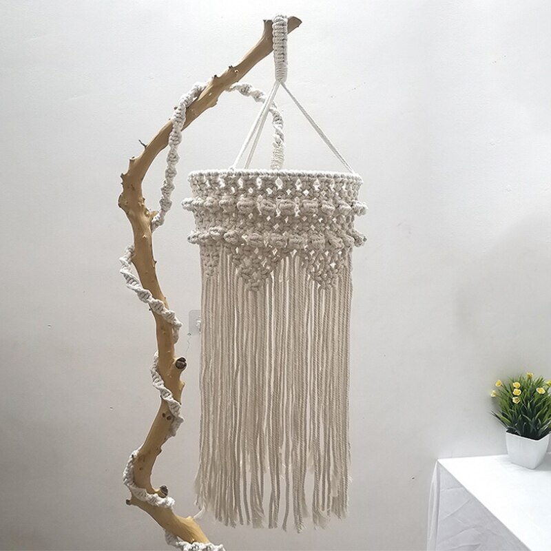 Nordic Stijl Katoenen Touw Hand-Gebreide Kwastje Lampenkap Tapestry Macrame Opknoping Lamp Decoratie Voor Woonkamer