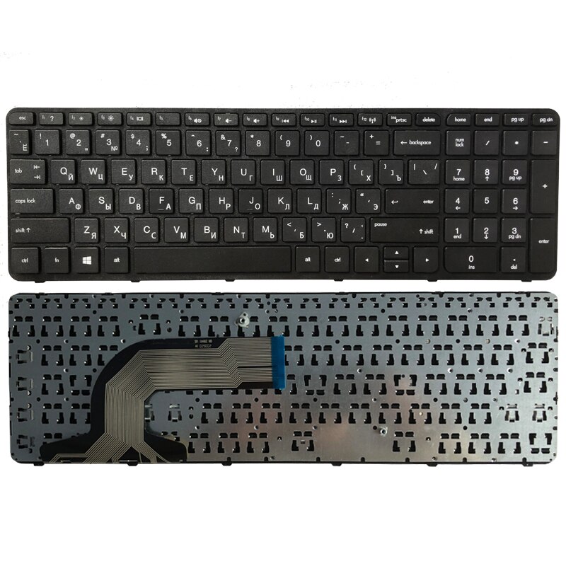 Clavier d'ordinateur portable russe pour HP pavillon 15-N 15-E 15E 15N 15T 15 t-n 15-N000 N100 N200 15-E000 15-E100 RU avec cadre NSK-CN6SC: black