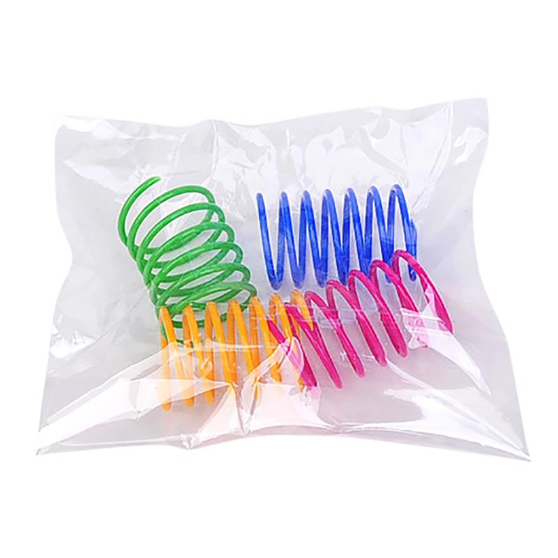 Juguete de resorte de plástico para gato, muelle en espiral de colores para mascotas, juguete interactivo duradero, ideal para de mascotas, 20 Uds.