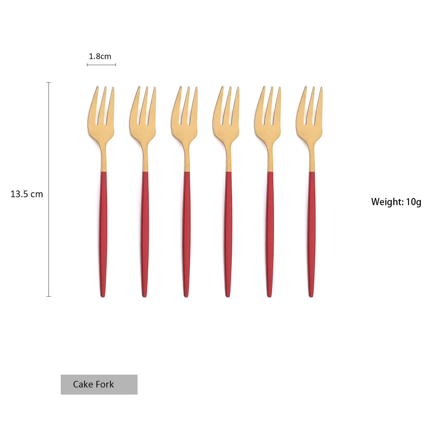 Juego de Mini tenedor para fruta, pastel, aperitivos, té de acero inoxidable, tenedor de fruta, tenedor de postre de arcoíris, tenedor pequeño dorado para ensalada, vajilla, 6 uds.: Chocolate
